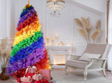6ft Rainbow Spiral Christmas Tree, 1248 Branch Tips, Colorful PVC Artificial Holiday Tree with 84468367