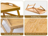 Bed Tray Table, Breakfast Tray with Folding Legs and Handles, Multipurpose Laptop Desk, Bamboo 42234087