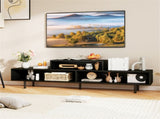 63" TV Stand for 70" TVs - 3 Classified Compartments, Rustic Brown/Black/White, Engineered 09349822