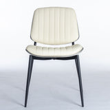 A&A Furniture, Dining Chairs Set of 2 Mid Century Modern Retro Faux Leather Chair with Walnut W1143P151497