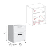 Trivor 2 Drawers Nightstand , End Table, Side Table Metal Handles -White B20092135