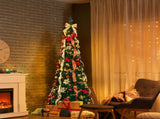7 FT Fully Decorated Pre-lit Christmas Tree, Pop Up Artificial Xmas Tree with 200 Warm Lights Remote 00697986