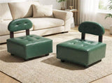 Set of 2 Stackable Small Rolling Stools with Brake Wheels, Compact Shoe Changing Footrest for 59268152