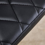 Grid armless high backrest dining chair, black chair and 6-piece set of electroplated metal legs, W1151107275