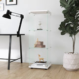 Glass Display Cabinet with 3 Shelves, One-Door Curio Cabinets for Living Room, Bedroom, Office, W1806118656