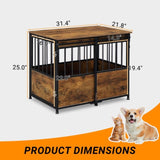 ZNTS Dog Crate Furniture with Cushion for Large Medium Dogs, Wooden Heavy Duty Dog Kennel with Double 26534550