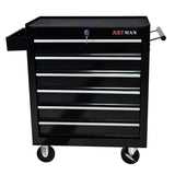 6 DRAWERS MULTIFUNCTIONAL TOOL CART WITH WHEELS-BLACK 69021719
