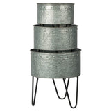 Set of 3 Huxley Metal Decorative Pots W2078P323442