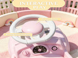 Foot-to-Floor Sliding Car for 18-36 Months, Pink Toddler Ride-On Toy with Horn & Anti-Over-Backwards 27885106