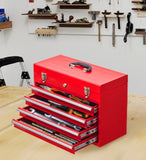 Metal Tool Box with 4 Drawers Portable Steel Tool Chest with Metal Cylinder Lock and Latch Closure, W3037P241995