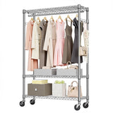 Heavy Duty Garment Rack on Wheels, Rolling Freestanding Closet Organizer and Clothes Rack for T3651P367664