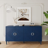 Stylish and Functional 4-Door Storage Cabinet with Pine legs and MDF, for Living Room Bedroom,and W757P144371