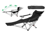 Outdoor Reclining Camping Lounge Chair 95&deg-160&deg Adjustable Angle Carbon Steel Frame Heavy Duty 28821678