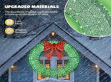 60in Pre-Lit Outdoor Christmas Wreath Decoration, LED Metal Holiday Decor for Home Exterior, Garden 45873341