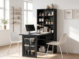 Space-Saving Foldable Writing Table, Convertible Wall-Mounted Computer Desk with Storage Shelves & 42960371