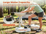 Portable Camping Sink with Foot Pump, 4.5Gal Fresh & 6.34Gal Recovery Water Tank, Rolling Outdoor 79306207
