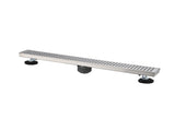 24 Inch Linear Shower Drain with Removable Square Patterned Grate, 304 Stainless Steel with Hair 65920613