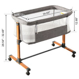 Iron pipe plastic 150D encrypted cationic fabric gray baby cradle bed model KT-BSW 84974480