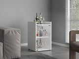 Bar Cabinet, 1 Glass Door, 3 Shelves, White B097P350285