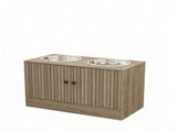 Elevated Dog Feeding Station with Storage Cabinet, 2 Stainless Steel Bowls & Slow Feeder for Large 64809625