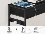 Industrial Console Table with Charging Station, 31.5 inch Narrow Entryway Table with 2 Fabric 60535580