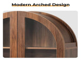 Arched Ceiling 2 Glass Doors 3 Shelves Bathroom Vanity MDF Melamine-Faced Bathroom Vanity with Towel 72083744
