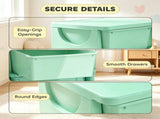 Green 3 Tier Kids Organizer 6 Drawers Storage Unit, for Bedroom, Nursery, Kindergarten, Boys & 10916829