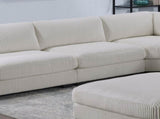 Living Room Furniture Armless Chair Beige Wide-Welt Corduroy 1pc Armless Chair Soft Cushion Wood B011P182988