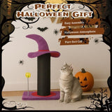 Wizard Hat Cat Scratching Post with Spring Ball Toy for Indoor Cats, Halloween Spooky Cat Scratcher, 45906745