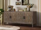 60 inches Modern Farmhouse Accent with 4 Doors and Adjustable Shelf Wood Sideboard Buffet W1445121947