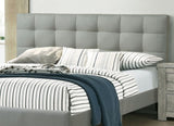 Contemporary 1pc Queen Size Bed Grey Polyfiber Tufted Headboard Platform Bedframe Bedroom Furniture B011P243663