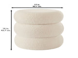 Boucle Cloud Storage Ottoman, Cream 44941364
