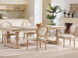 French Country Dining Chairs Set of 2, Upholstered Chairs with Round Back, Wire drawing and carving W3426P324272