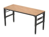 60" Adjustable Height Workbench, Rubber Wood Top Heavy duty Workstation with Power Outlets, over 85826849