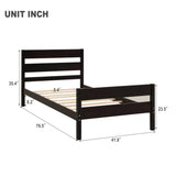 ZNTS Twin Bed with Headboard and Footboard,Espresso W50440500