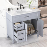 ZNTS 36" Bathroom Vanity with Sink, Bathroom Cabinet with Drawers, Solid Frame and MDF Board, One N759P207685E