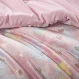 Metallic Printed Plush Comforter Set with Throw Pillow Full/Queen B035P294499