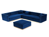 Contemporary Vertical Channel Tufted Velvet Big Size Ottoman Modern Upholstered Foot Rest for Living W1117127177