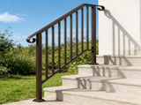 Outdoor 3 Level Iron Handrail Copper 60429140