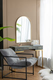 24" x 36" Arched Accent Mirror with Gold Metal Frame for Bathroom, Bedroom, Entryway Wall W2078124337
