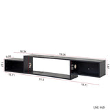 65.35in Wall Mounted Floating TV Stand with 20 Color LEDs and Charging Station W331P242458