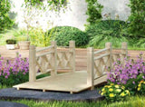 4.7ft Garden Bridge Arc Wood Footbridge Decorative Pond Bridge Prohibited by 86306248
