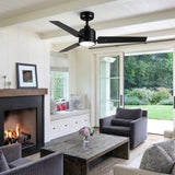 48" Black Lowe Profile Ceiling Fan with Light W1367P247083