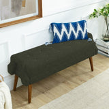 Modern living room bench, made of looped yarn fabric, with soft cushion, irregular geometric W487P183024