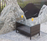Outdoor patio Furniture Coffee Table with clear tempered glass W20967099