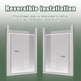 56-60"x70" Aluminum Frame Double Sliding Shower Door,Bypass Bathroom Sliding Door with Premium 5/16" W2011P293283