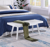 Larwich Solid Wood Slatted Bench, 41.30-Inch Long, White T2574P164600