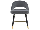 Grey and Black Open Back Counter Height Stools B062P145580