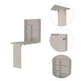 Vatta Wall Foldable Table, Seven Interior Shelves, Extending Table -White B20091998