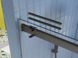 Bypass shower door, sliding door,soft close system, with 5/16" tempered glass and Matted black W2122P225214
